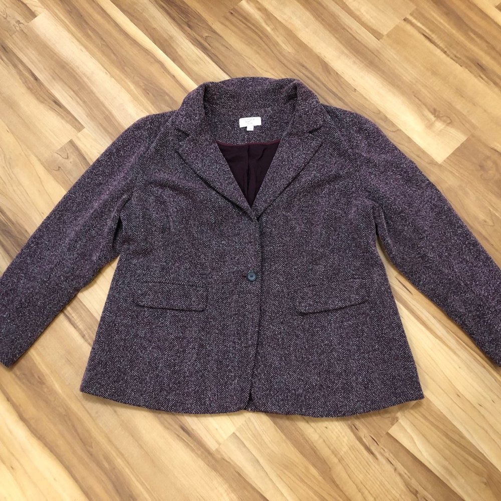 LOFT Purple Tweed Blazer Jacket